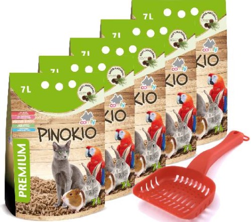 Przejdź do produktu Żwirek drewniany dla kota PINOKIO 5szt x 7L COMFY 112161 