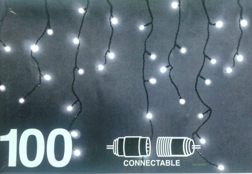 Przejdź do produktu Kurtyna sople białe 100 LED lampki 625169