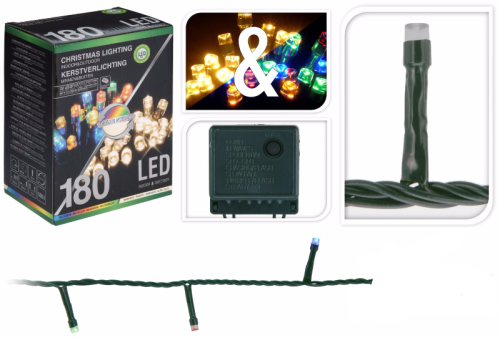 Przejdź do produktu Lampki choinkowe led 180 białe ciepłe /multikolor 8 funkcji 442964