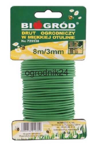 Przejdź do produktu BG720538 DRUT OGRODNICZY W OPLOCIE 8mX3mm W-WA