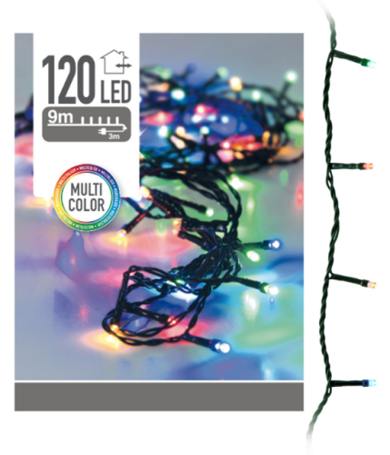 Przejdź do produktu Lampki sznur kolorowe 120 LED wewnętrzne i zewnętrzne 9m 259261