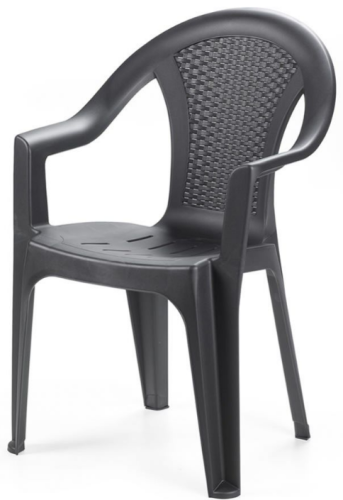 Przejdź do produktu Krzesło ogrodowe plastikowe czarne 669512