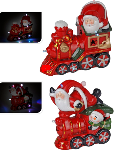 Przejdź do produktu Figurka pociąg mikołaj 5 led zmieniające kolory 341570 ozdoba