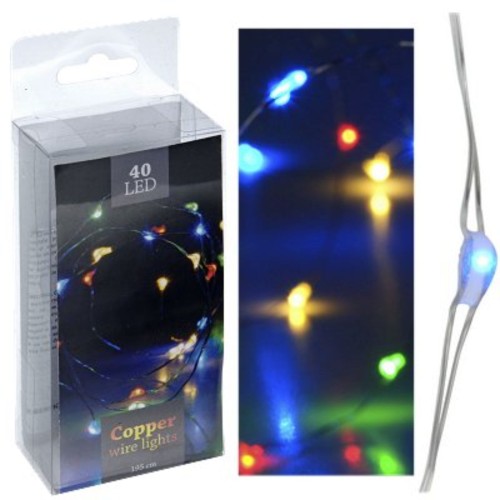 Przejdź do produktu Lampki na druciku na baterie kolorowe 40 LED 684387