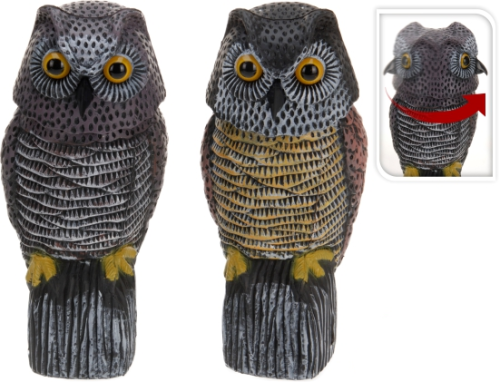 Przejdź do produktu Odstraszacz ptaków Sowa z ruchomą głową 35cm 837210