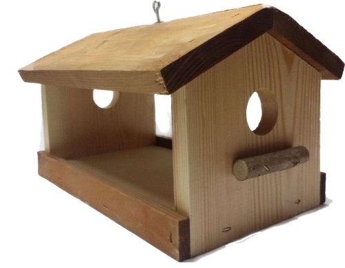 Przejdź do produktu Karmnik drewniany domek 16,5cm dla ptaków 447