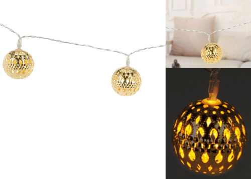 Przejdź do produktu Lampki bombki złote kule 20 Led 626470 na zasilacz