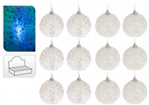 Przejdź do produktu Bombki białe LED zmieniają kolor 6cm 12szt 014167