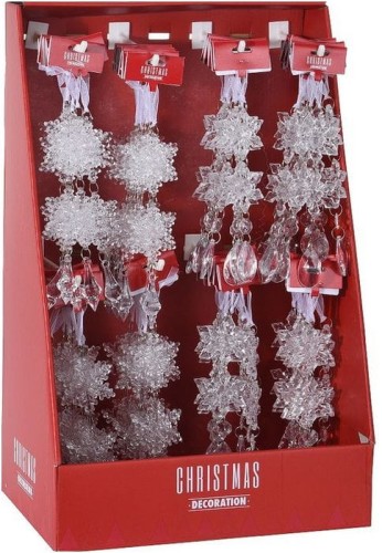 Przejdź do produktu Śnieżynki na choinkę z soplem 18cm 687545