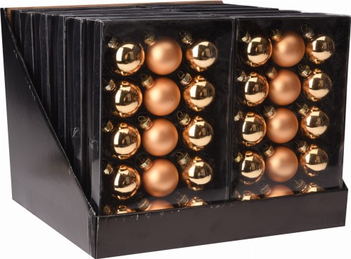 Przejdź do produktu Bombki szklane złote choinkowe 15szt 4,5cm 235944