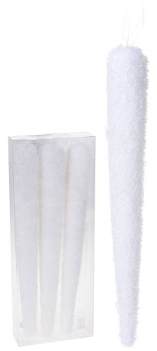 Przejdź do produktu Ozdoba wisząca świąteczna biała sople 3szt 339642