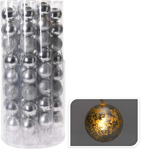 Przejdź do produktu Lampki choinkowe kule led srebrne 7cm 2m 268300 