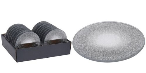 Przejdź do produktu Podstawka szklana pod świecę 10cm srebrna 824414 ozdoba