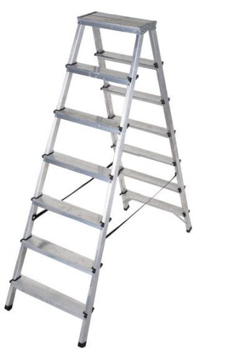 Przejdź do produktu Drabina aluminiowa dwustronna 2x7 stopni DD7X2