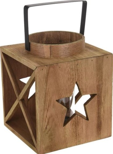 Przejdź do produktu Latarnia drewniana 20cm na tealight 272345 ozdoba