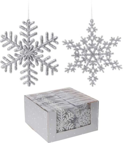Przejdź do produktu Ozdoba wisząca 7szt 12x14cm gwiazda srebrna701664