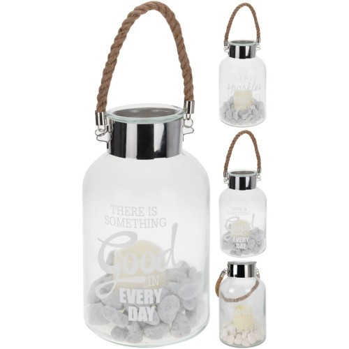 Przejdź do produktu Latarnia szklana ze świecą LED 30cm 137828