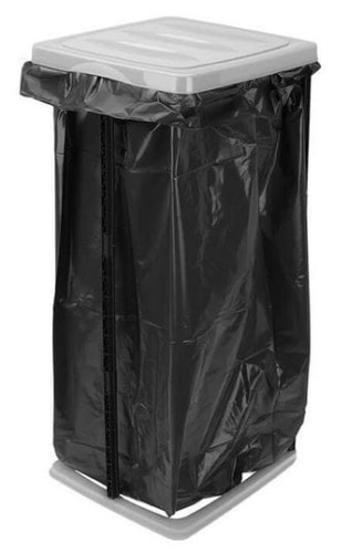 Przejdź do produktu Kosz na śmieci stojak na worki 60L szary 058158