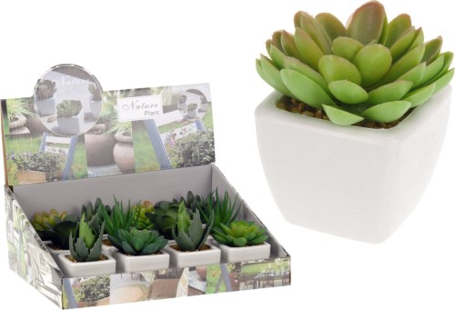 Przejdź do produktu Roślina sztuczna w donicy 8,5x5,5cm ozdoba 703478