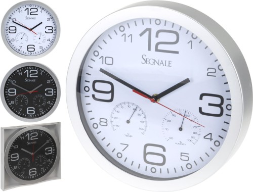 Przejdź do produktu Zegar ścienny stacja pogody szkło 30cm 309267