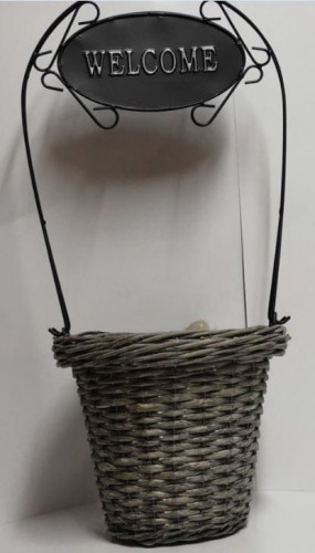 Przejdź do produktu Kosz na kwiaty welcome ozdobny 26x22x60cm 493461 