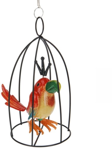 Przejdź do produktu Ptak w klatce wisząca ozdoba figurka 20cm 805721