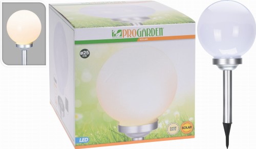 Przejdź do produktu Lampa solarna kula LED biały ciepły kolor 25cm 004186