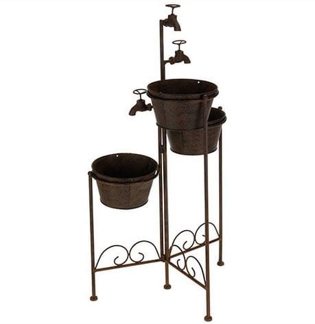 Przejdź do produktu Kwietnik metalowy rustykalny 10x91cm kran 015129