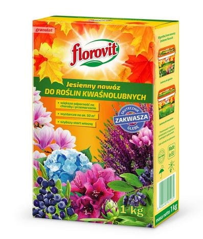 Przejdź do produktu Nawóz jesienny do roślin kwaśnolubnych 1kg FLOROVIT karton