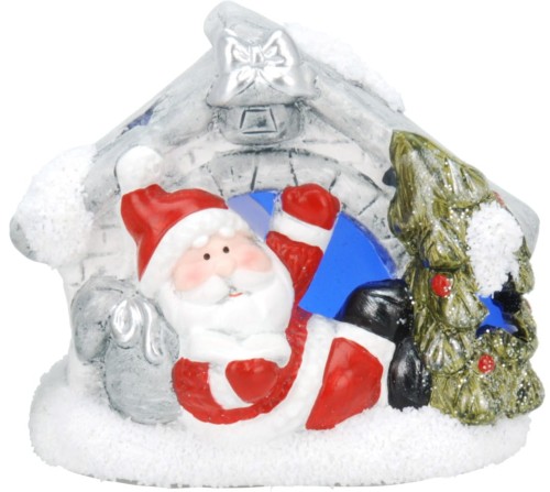 Przejdź do produktu Domek świąteczny z LED 9cm figurka mikołaj 583056