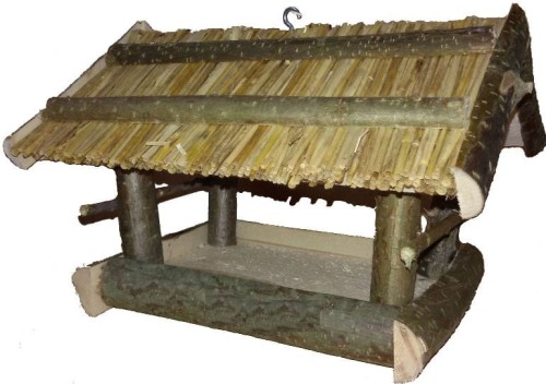 Przejdź do produktu Karmnik K-013 słoma domek kwadrat 19cm dla ptaków pyzy pokarm 