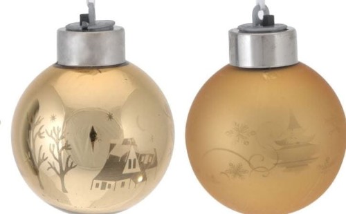 Przejdź do produktu Szklana bombka led złota 6cm 12szt 378064 ozdoba