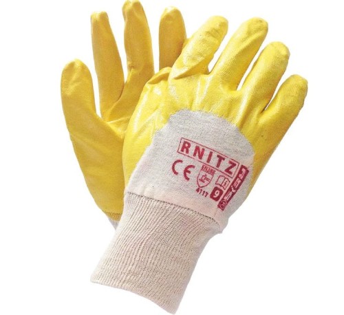 Przejdź do produktu Rękawice RNITZ 8 nitrylowe powlekane żółte