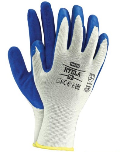 Przejdź do produktu Rękawice ochronne powlekane latexem 12 par RTELA 10