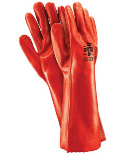 Przejdź do produktu Rękawice ochronne powlekane czerwone 40cm 12 par RPCV