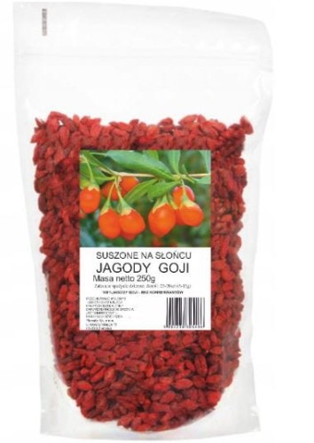 Przejdź do produktu Suszone na słońcu naturalne jagody goji 250g