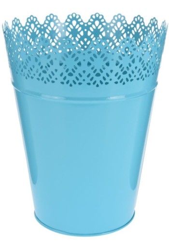 Przejdź do produktu Osłonka ażurowa metalowa na kwiaty 19x25cm 140835 doniczka