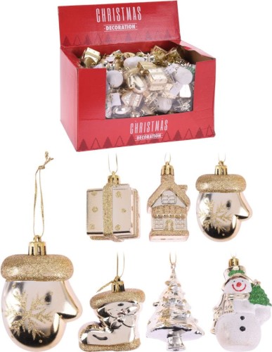 Przejdź do produktu Ozdoba wisząca zawieszka choinkowa złota 2szt 064555