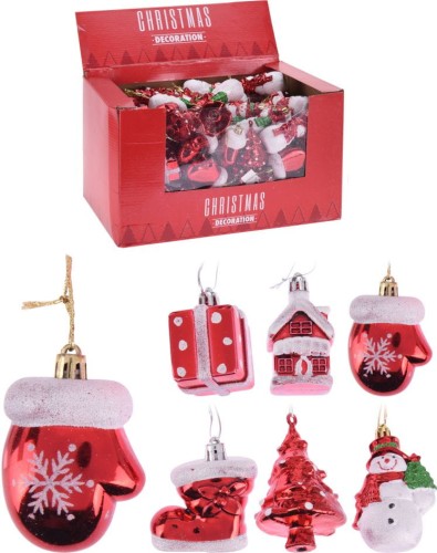 Przejdź do produktu Ozdoba wisząca zawieszka choinkowa czerwona 2szt 064623