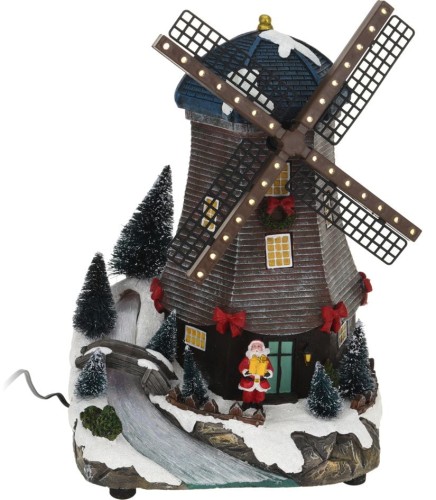 Przejdź do produktu Scenka świąteczna wiatrak ruchomy LED 24cm 209778