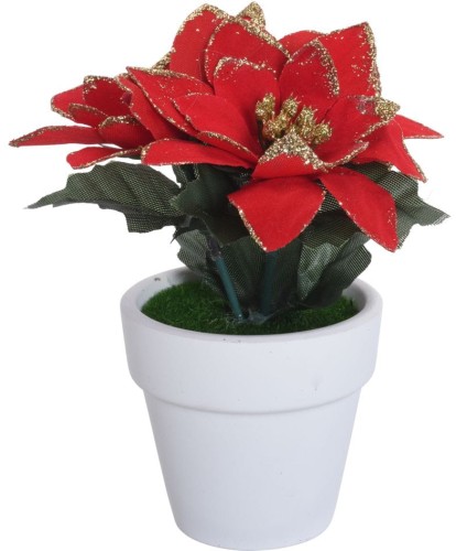Przejdź do produktu Gwiazda betlejemska w doniczce sztuczna 14cm 237867