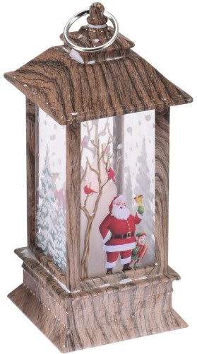 Przejdź do produktu Lampion ze świecą LED mikołajem latarenka 13cm 253744