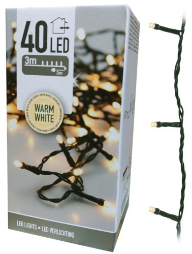 Przejdź do produktu Lampki choinkowe białe ciepłe 40 LED 259094