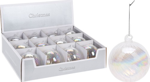 Przejdź do produktu Bombki szklane przeźroczyste 10cm 12szt 160301