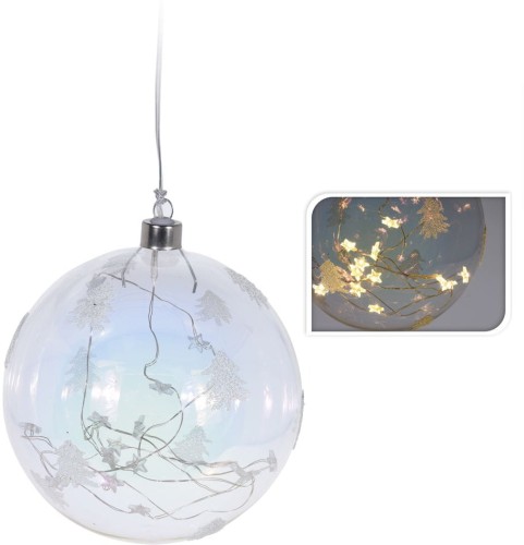 Przejdź do produktu Bombka szklana 12 LED gwiazdki 12cm 741483