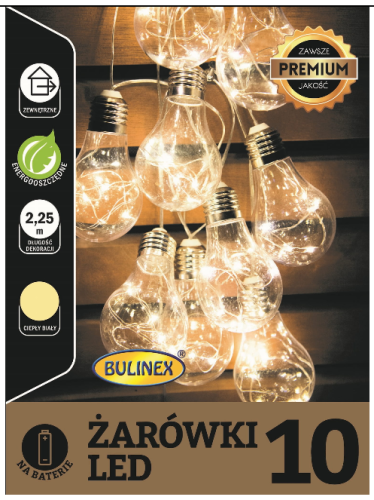 Przejdź do produktu Żarówki Edisona lampki LED na baterie 10szt białe 2,25m 10-045