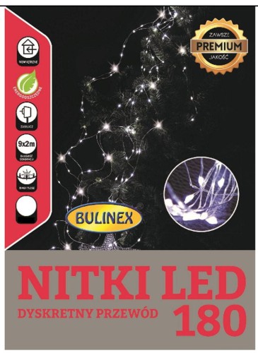 Przejdź do produktu Lampki na druciku 180 LED biały flesz 9x2m 10-059