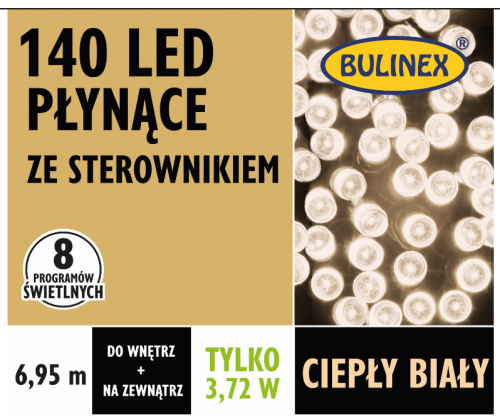 Przejdź do produktu Lampki 140 LED białe +8 funkcji  zewnętrzne 13-148