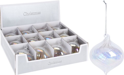 Przejdź do produktu Bombki szklane wrzeciono  10cm 12szt 151637