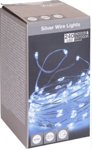 Przejdź do produktu Lampki  240led biały 23,9m 298769 drut drucik